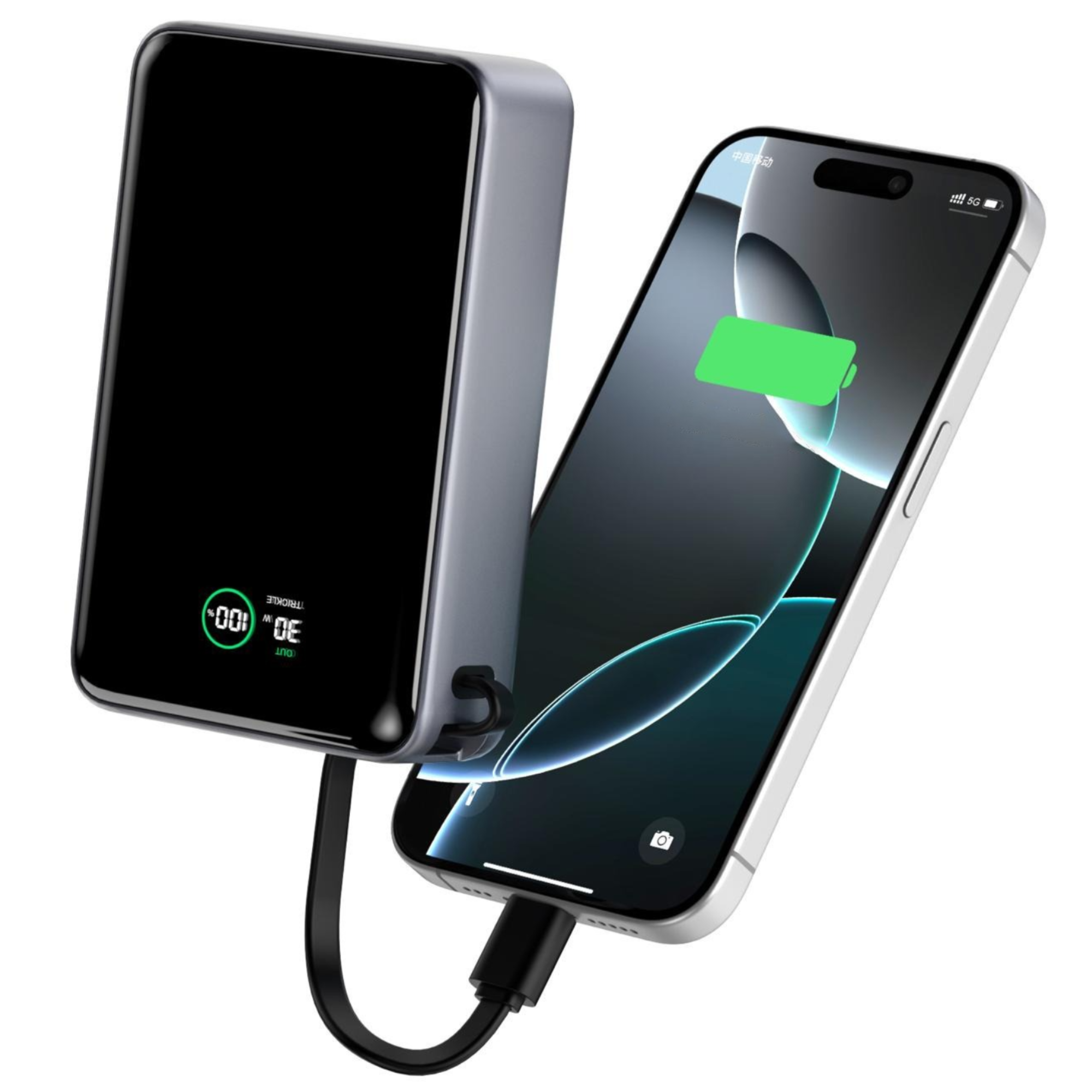 Powerbank 20.000 mAh - 30W Snellader met Ingebouwde USB-C Kabel - Laptop powerbank - Smartphone powerbank - [G2K-78]