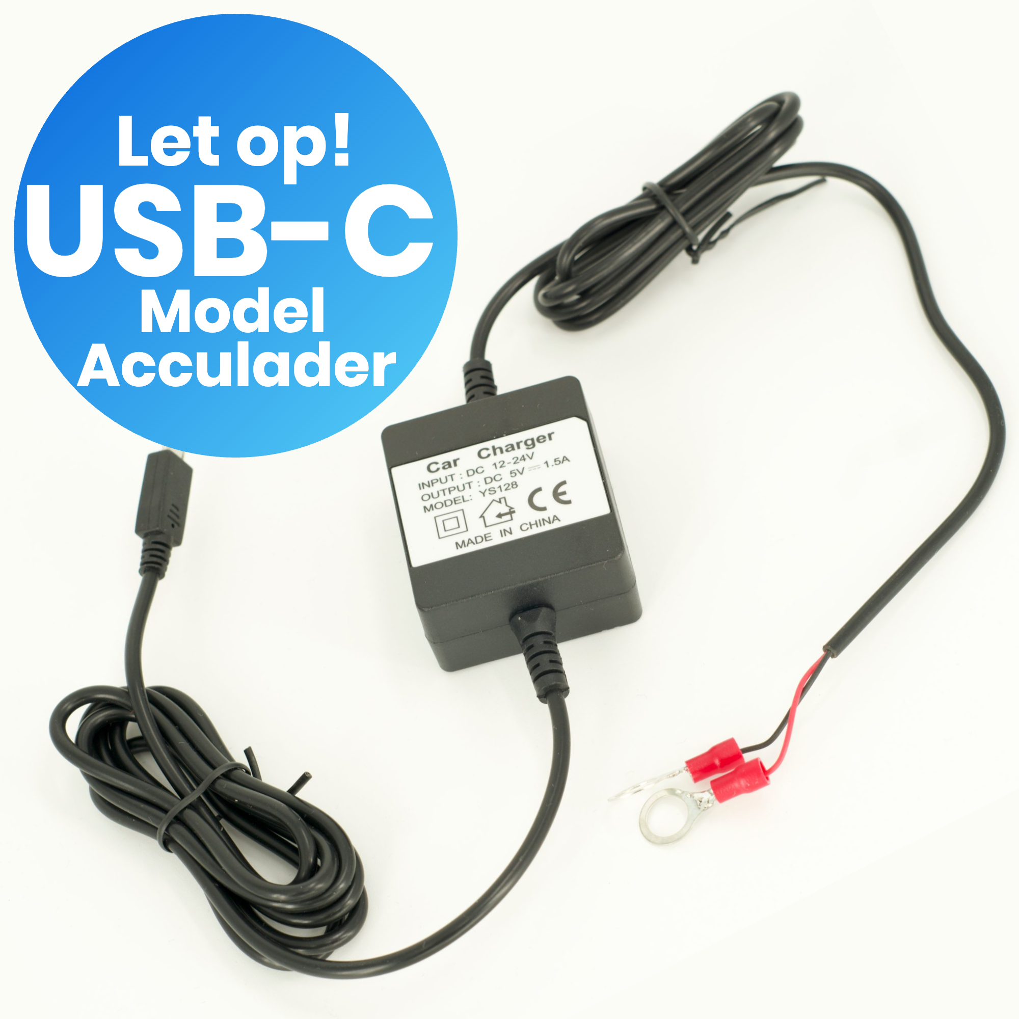 Acculader voor GPS Trackers Autolader Oplader Gps - USB C