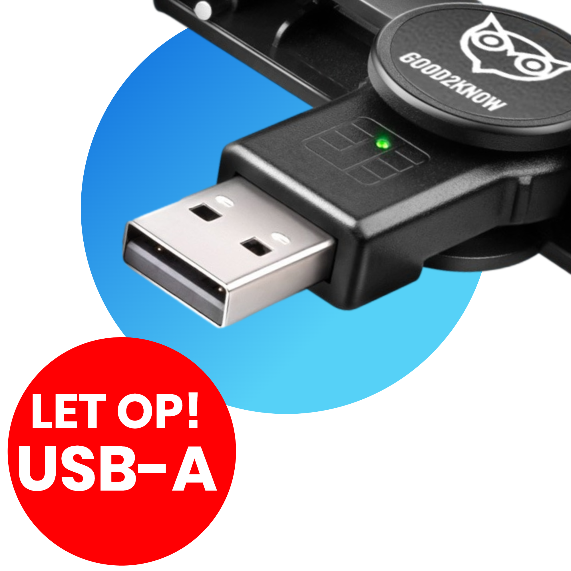 eID Kaartlezer Mini USB A Id Lezer België Zwart