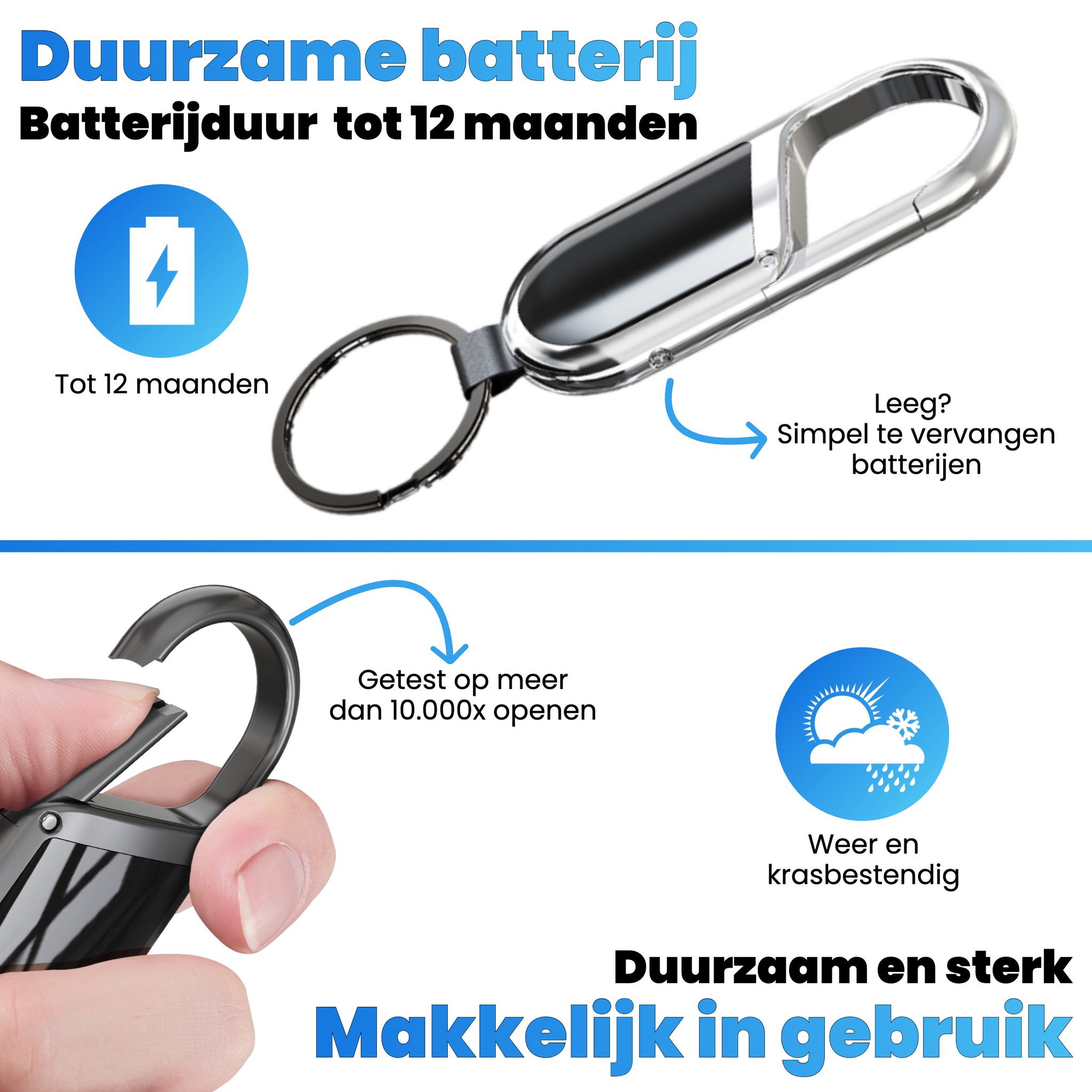 Airtag Sleutelhanger Zilver - Keyfinder - GPS Tracker - Sleutelvinder met geluid – GPS Sleutelhanger Tracker – Waterdicht – Werkt met Apple Zoek Mijn