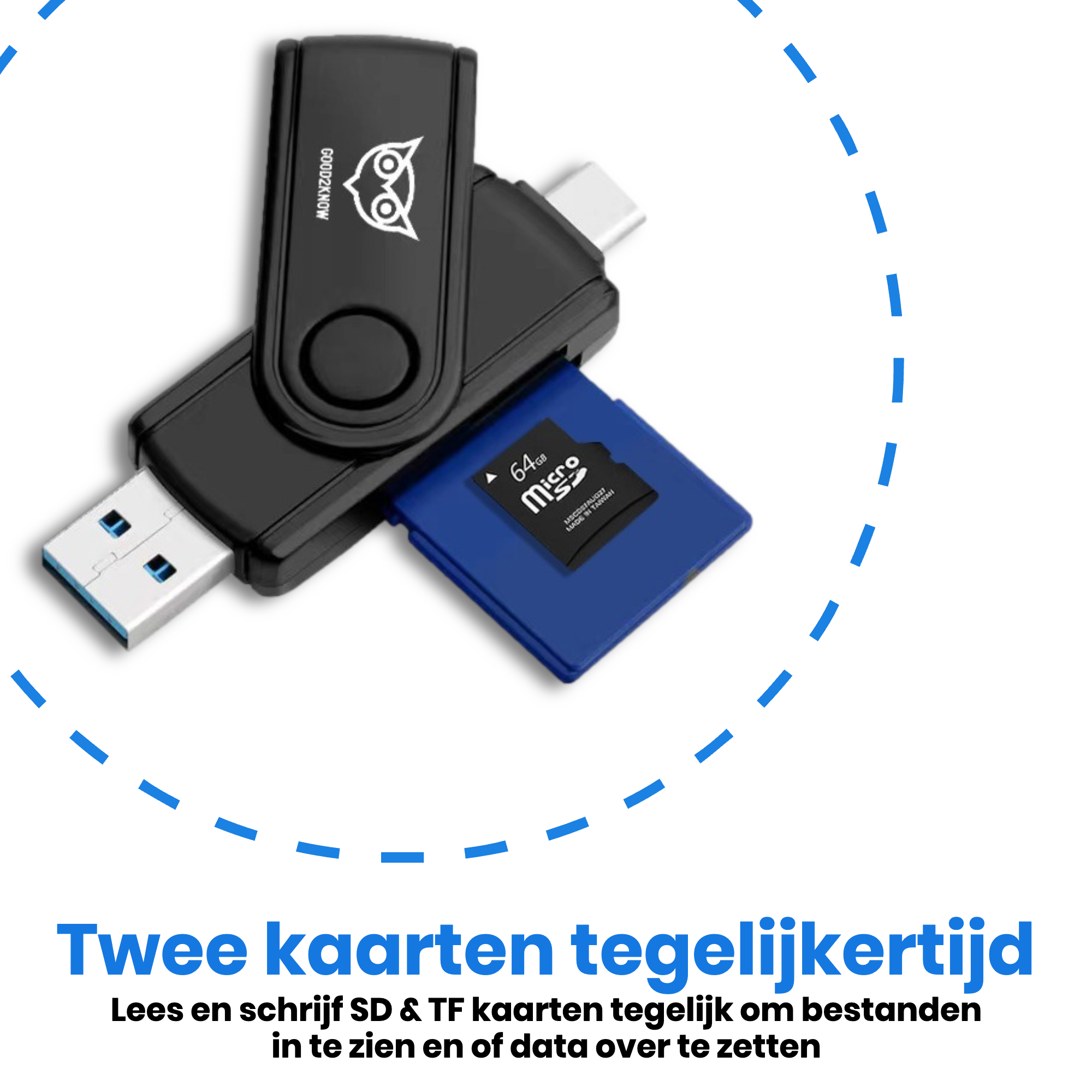 Good2know Sd Kaart Lezer – Sd Kaartlezer Usb C - Compact Flash Card Reader – Geheugenkaartlezer – Cf Card Reader – CF Kaartlezer(G2K-66)