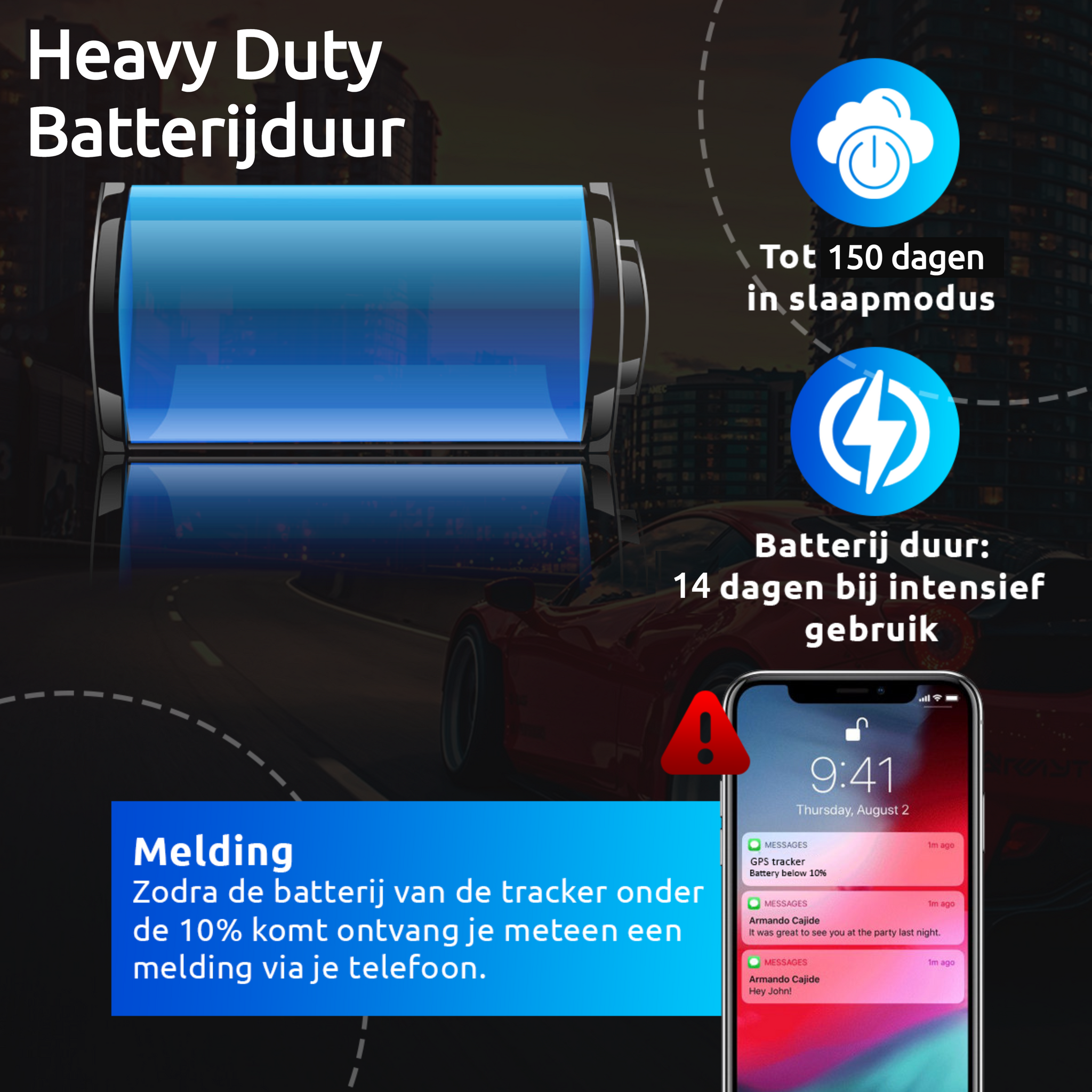 GPS tracker Heavy Duty 150 dagen Inclusief Simkaart & Zonder Abonnement